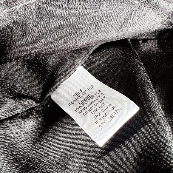 Women’s Black Sheer Embroidered Mini Dress Ruffle Hem Long Sleeve Button Up - Picture 13 of 15